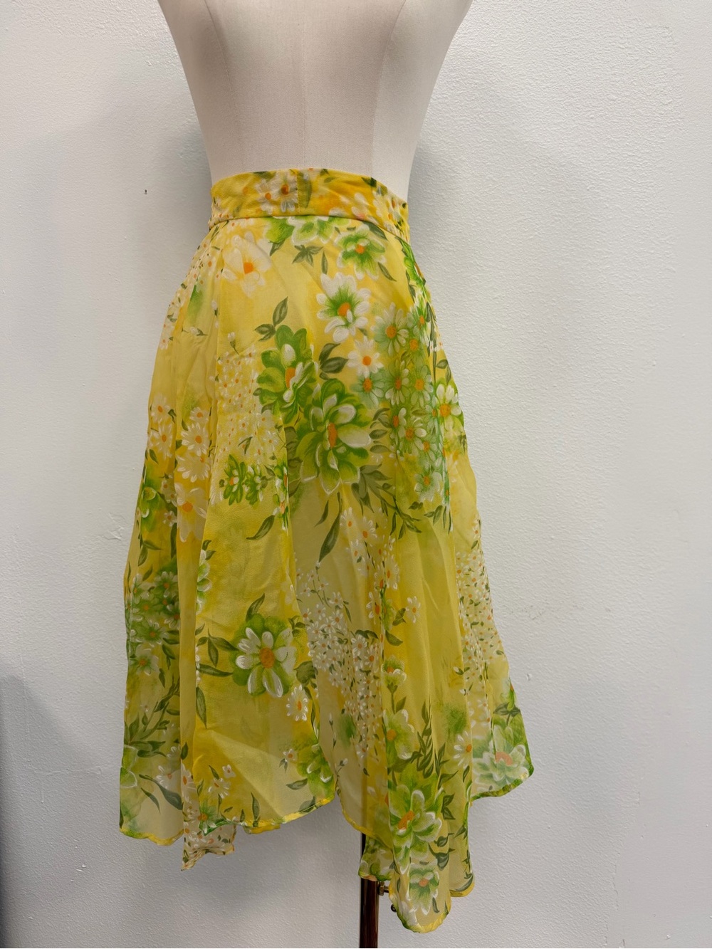 Vintage Women's Yellow sheer Floral apron